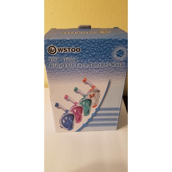 2 WSTOO Kids Snorkel Mask,Fold 180 Degree Panoramic View Kids Snorkel Mask - Picture 10 of 13